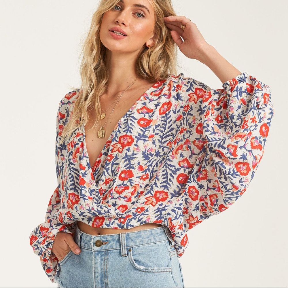 Billabong Floral Blouse Top